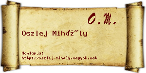 Oszlej Mihály névjegykártya